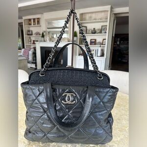 Chanel Bag Classic Original 12685052 Black Quilted Glazed Calfskin Large Monaco